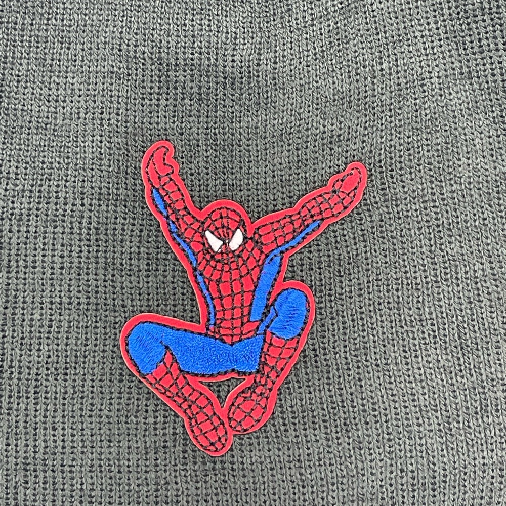 Gray Spider-Man patch beanie